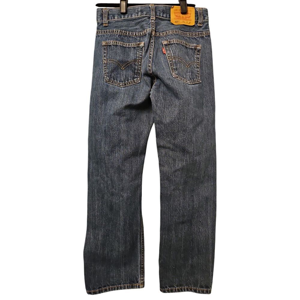 Levis 505 Boys 14R‎ Jeans Blue Dark Wash Straight Leg Regular Fit Casual School